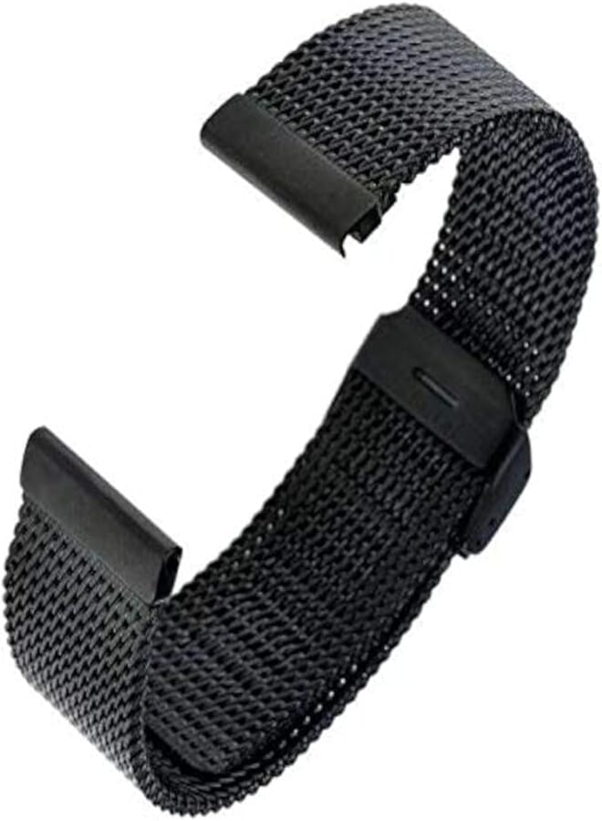 Beauenty 22mm Milanese Stainless Steel Metal Buckle Replacement Strap for Samsung Gear S3-Black
